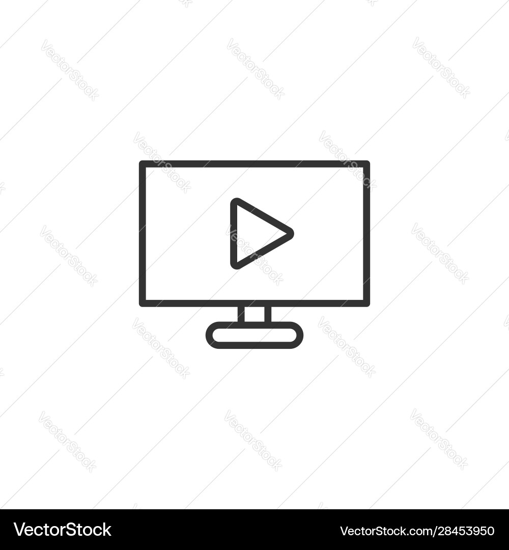 Tv-Bildschirm-Symbol in flachem Video auf weiß Tv-Bildschirm-Symbol in flachem Video auf weiß vektorbild