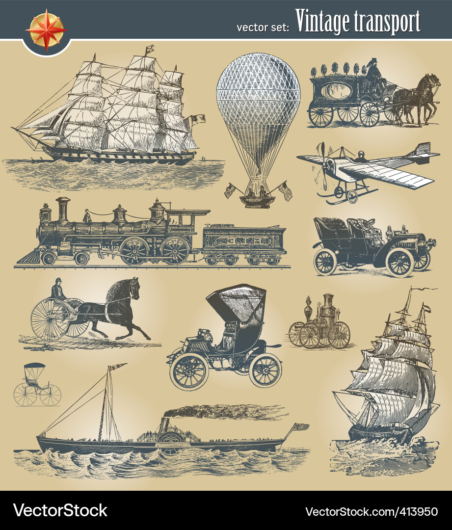 Vintage Transport Collection vector image
