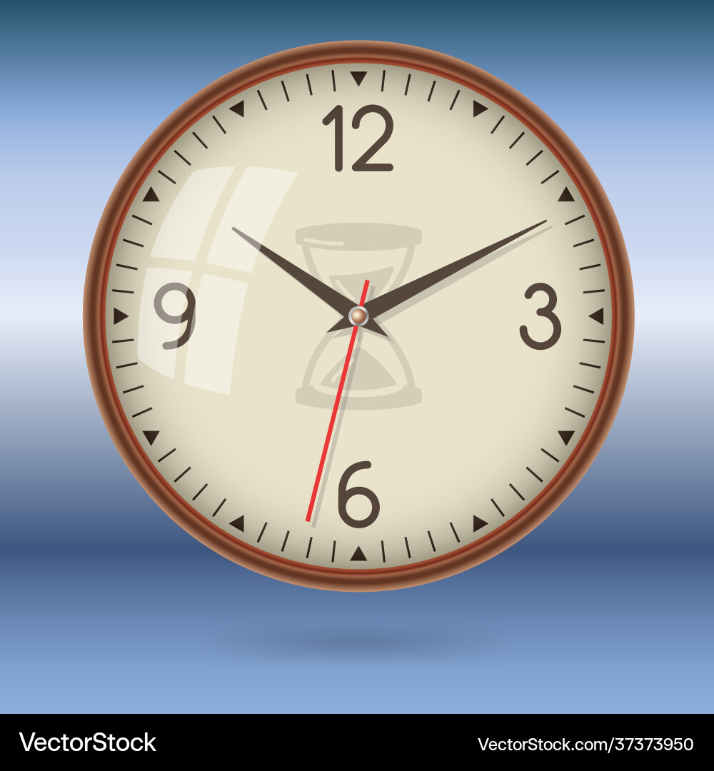 Wall ordinary simple clock classic Wall ordinary simple clock classic vector image
