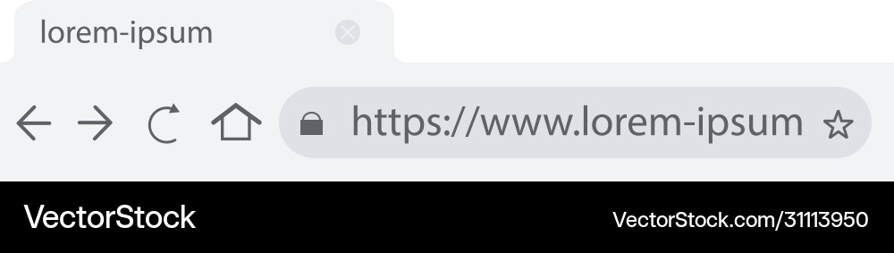 Web site address line in browser flat Web site address line in browser flat vector image