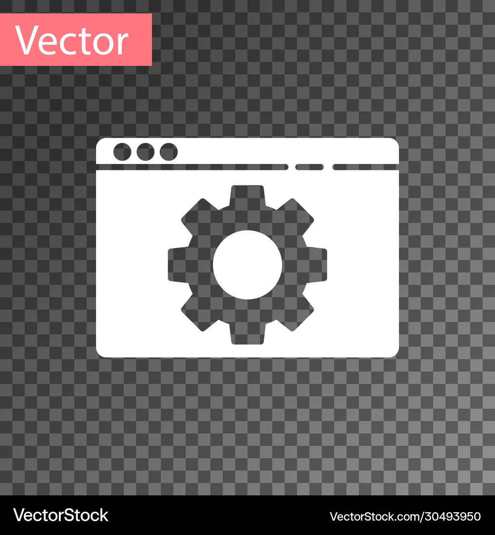 White browser setting icon isolated on transparent White browser setting icon isolated on transparent vector image