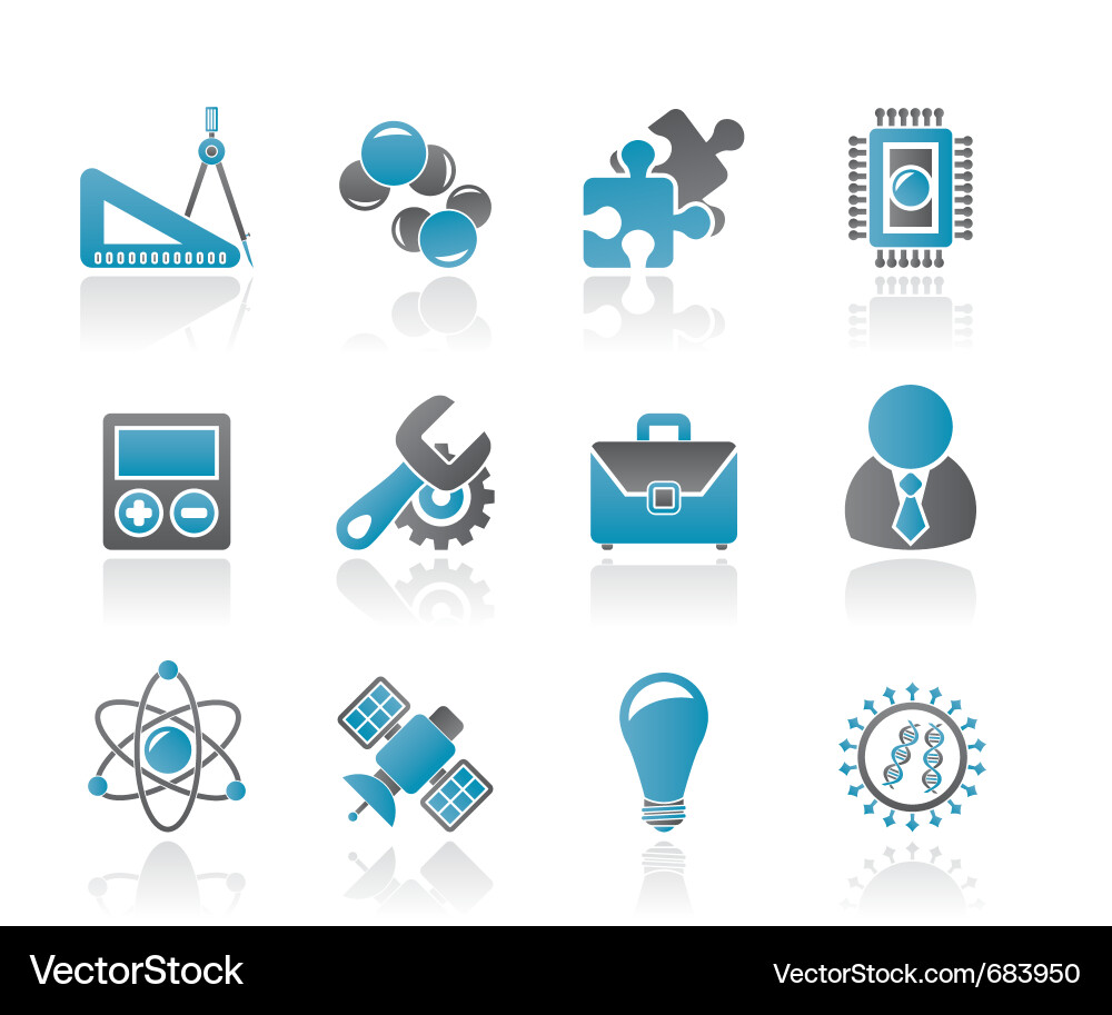 Wissenschafts-Icons Set Vektorbild
