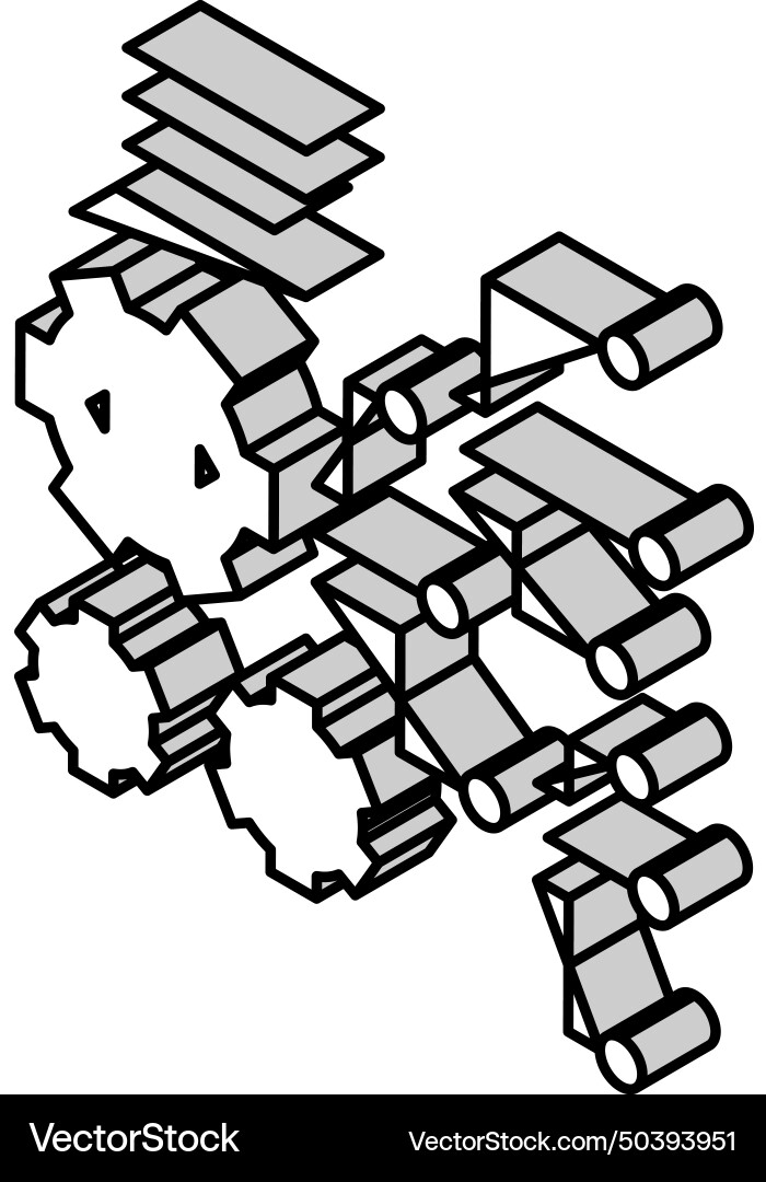 Code and settings working process isometric icon Code and settings working process isometric icon vector image