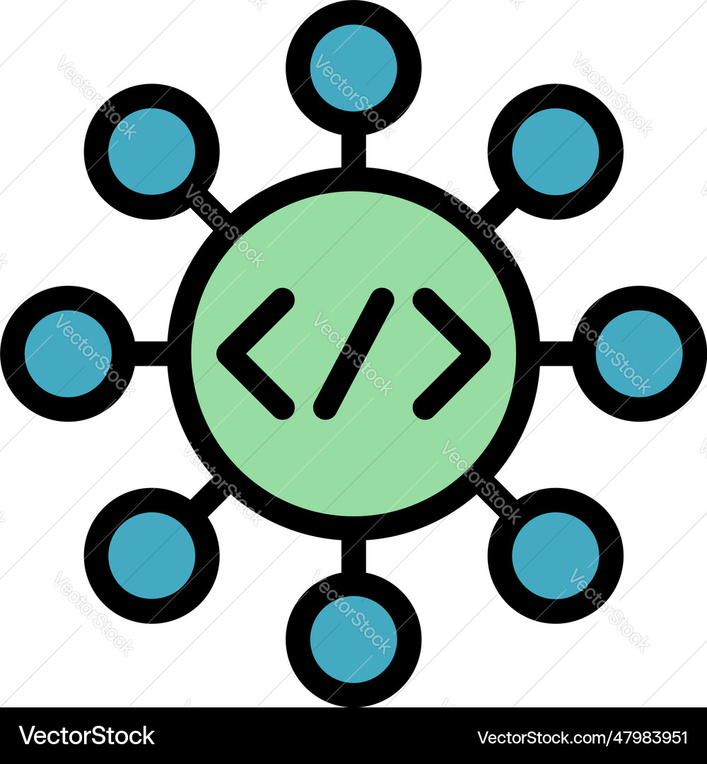 Code web scheme icon flat Vector Image