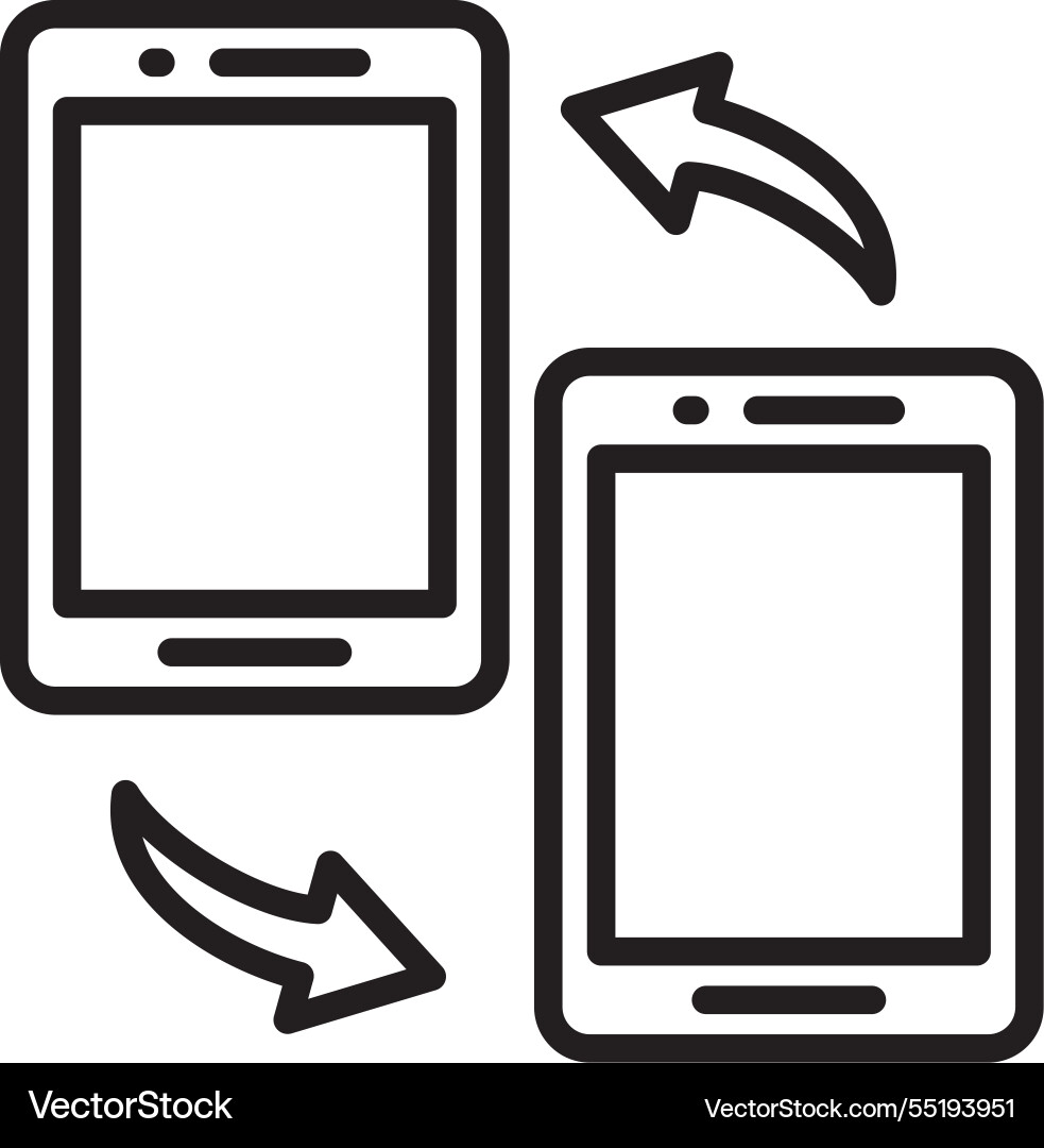 Data synchronization line icon design vector image