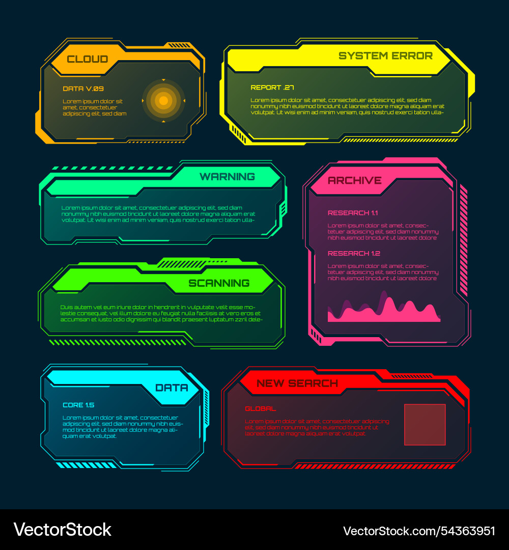 Futuristic hud or ui elements sci-fi user Futuristic hud or ui elements sci-fi user vector image