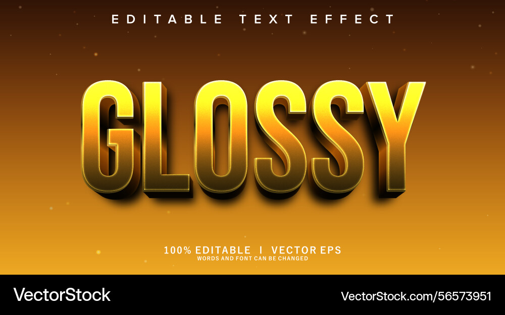 Glossy text effect with modern style design Glossy text effect with modern style design vector image
