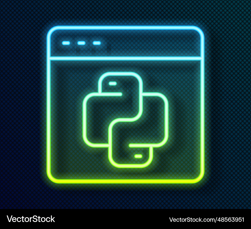 Glowing neon line python Programmiersprache Ikone Glowing neon line python Programmiersprache Ikone vektorbild