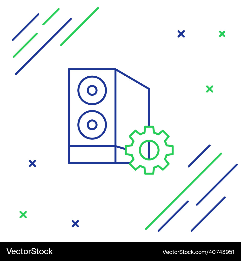 Line case of computer setting icon isolated Line case of computer setting icon isolated vector image