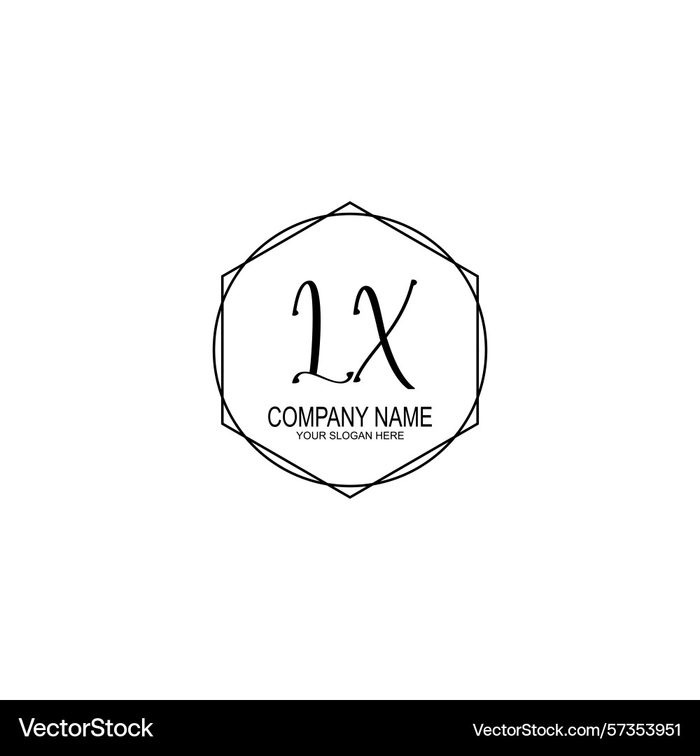 Minimalist handwritten lx initial logos with soft Vector Image