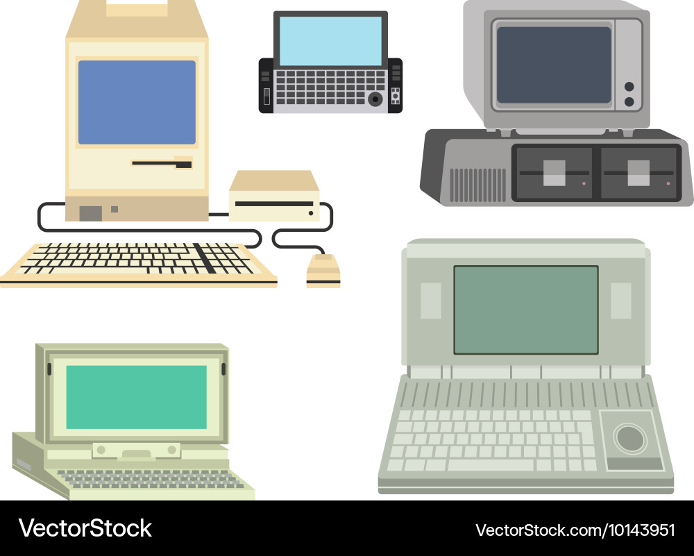 Old computer vector image