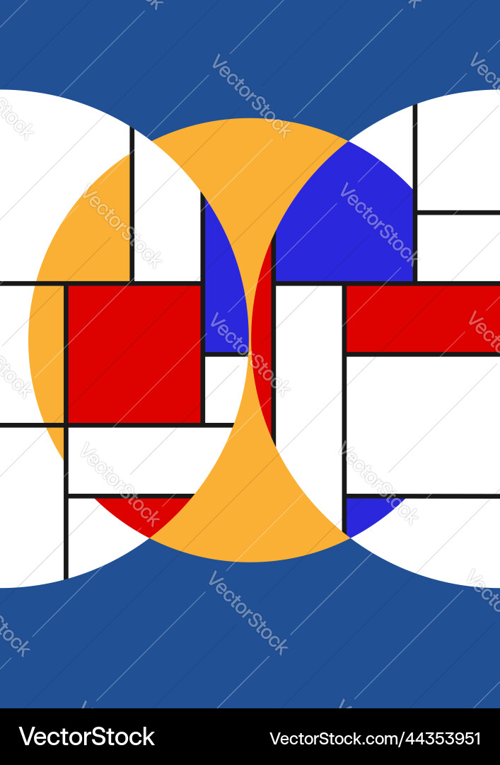 Overlay and intersection basic geometry forms vector image
