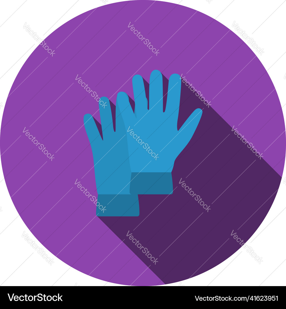 Rubber protective gloves icon vector image