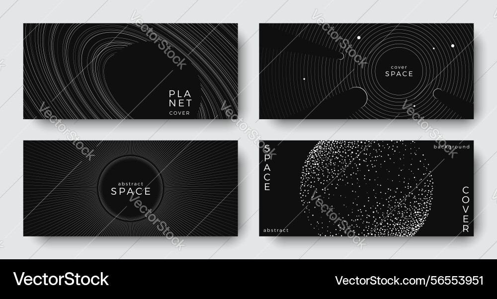 Set of abstract space horizontal backgrounds Set of abstract space horizontal backgrounds vector image