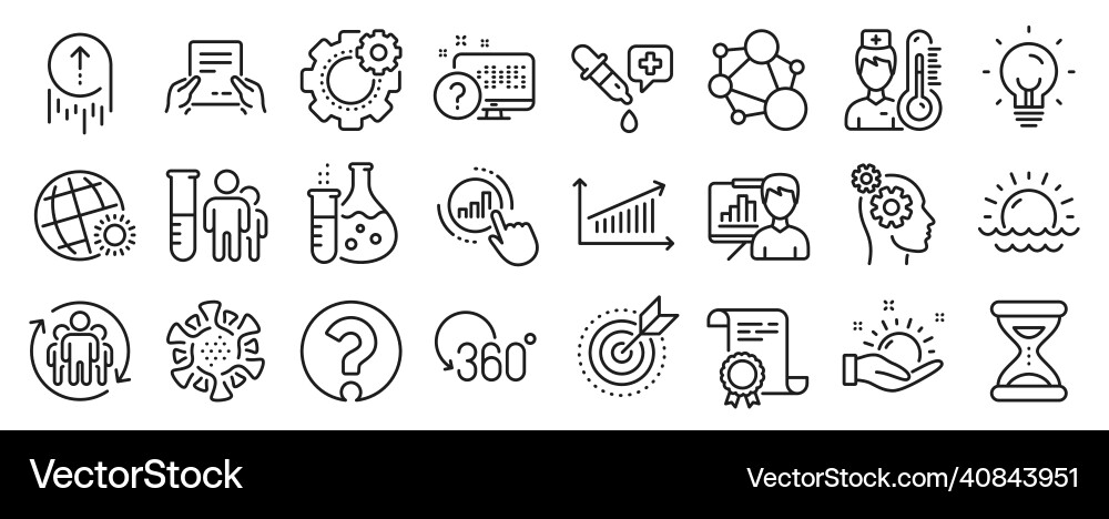 Set of science icons such as question mark Set of science icons such as question mark vector image