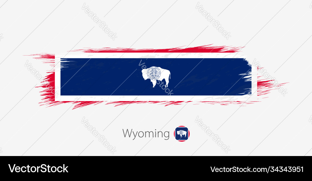 Wyoming State Flag Grunge Brushstroke vector image