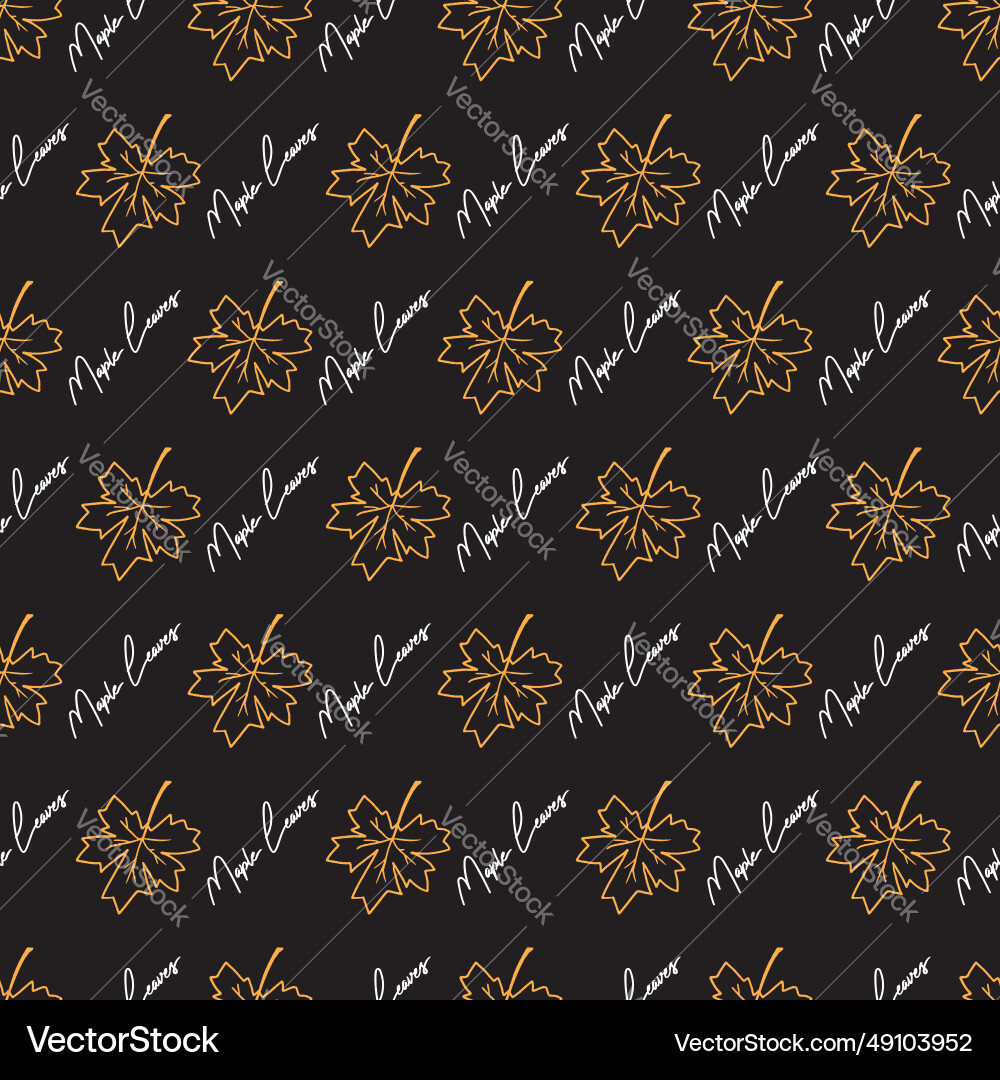 Autumn in lines maple whispers pattern Autumn in lines maple whispers pattern Vector Image