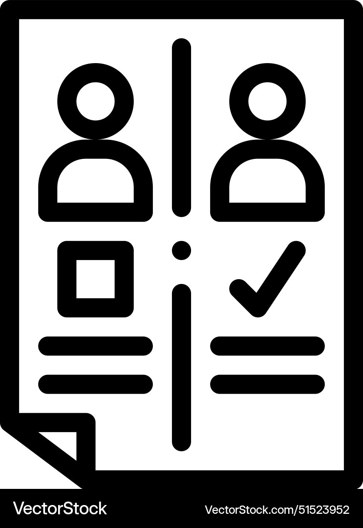 Ballot icon thin linear style design isolated Vector Image