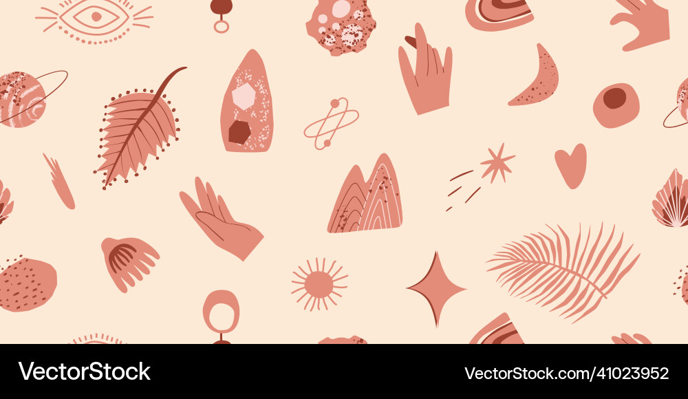 Boho seamless pattern of various shapes Boho seamless pattern of various shapes Vector Image