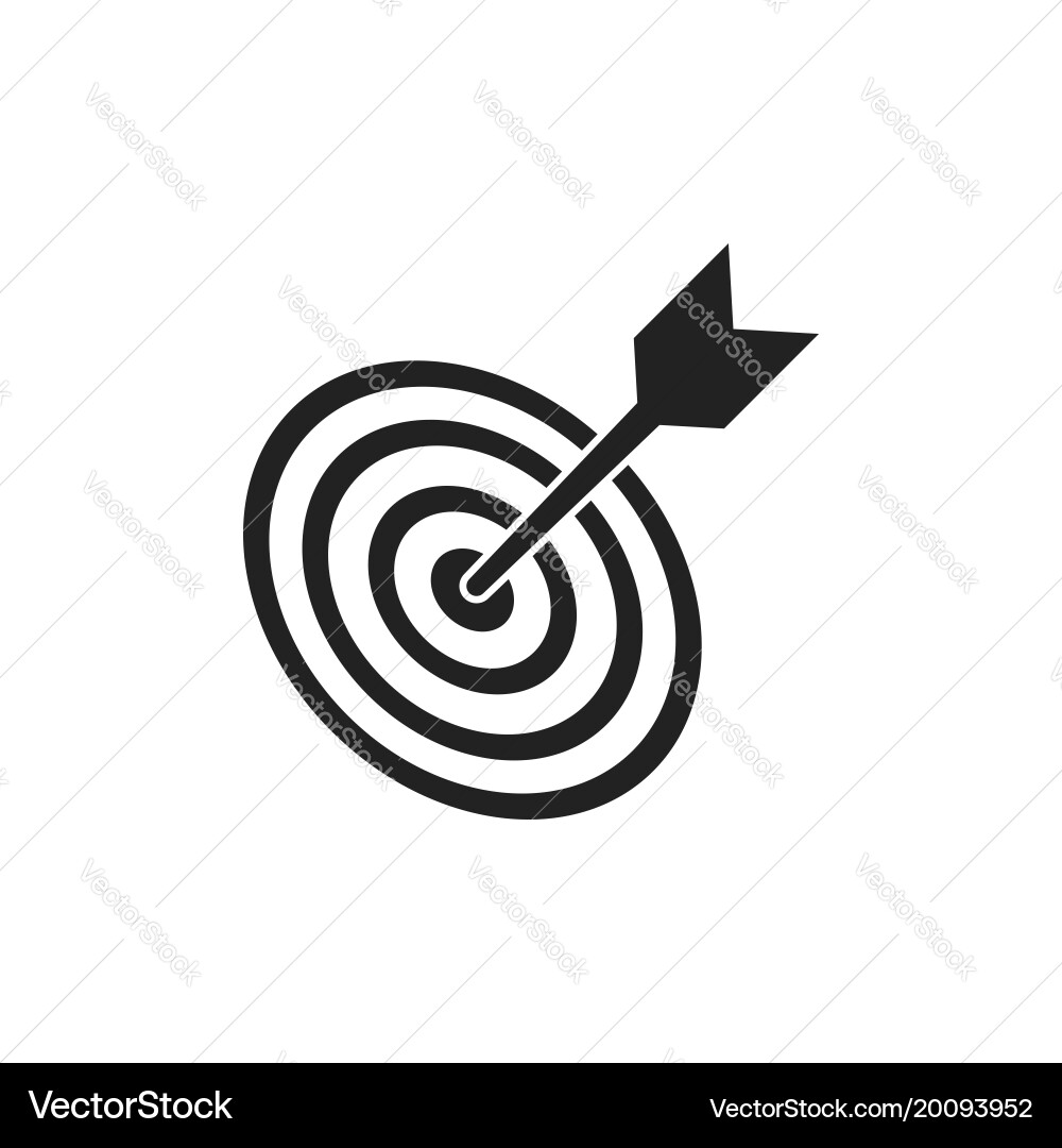 Dart Target Icon - Game Symbol vector image