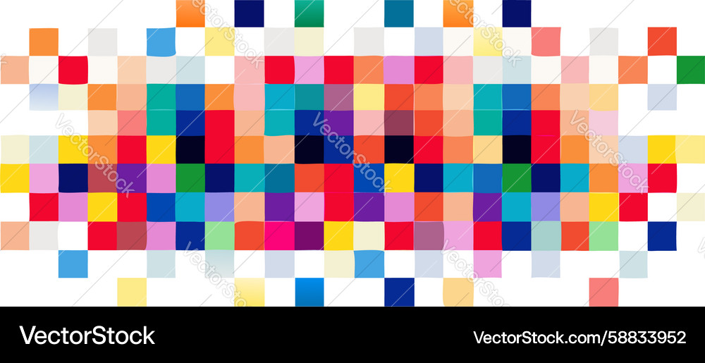 Dynamic scattered multicolor pixel pattern design Vector Image