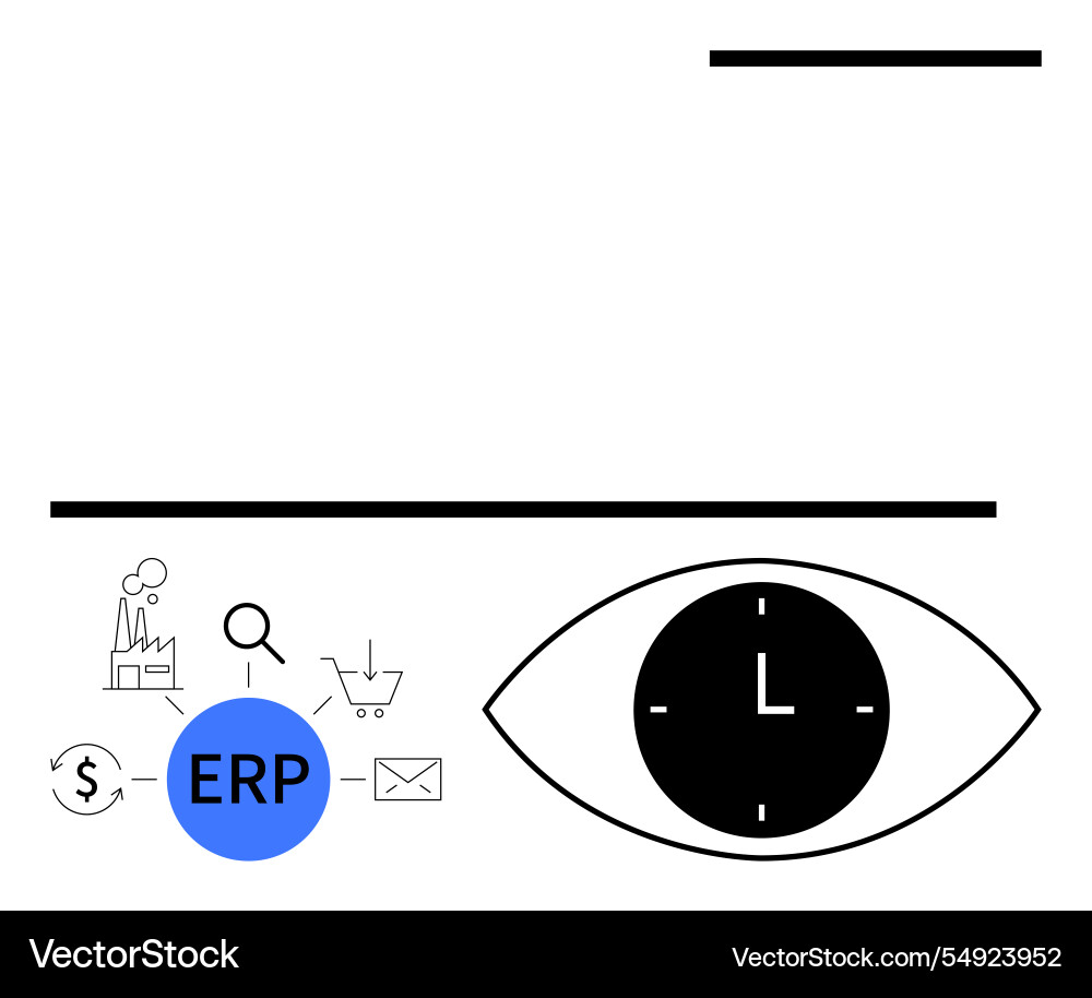 Erp system integration with time management Vector Image