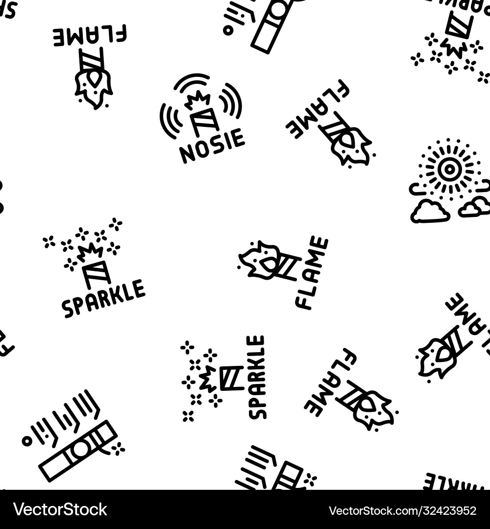 Firework pyrotechnic seamless pattern Firework pyrotechnic seamless pattern vector image