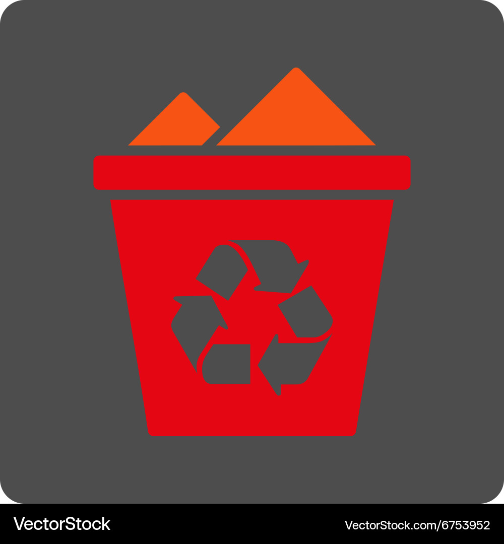 Full dustbin rounded square button Vector Image