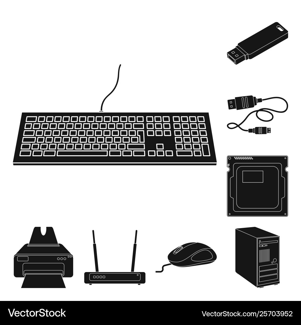 Isolated object laptop and device icon set Vector Image