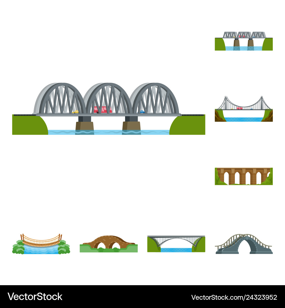 Isolated object of bridgework and bridge logo Isolated object of bridgework and bridge logo vector image