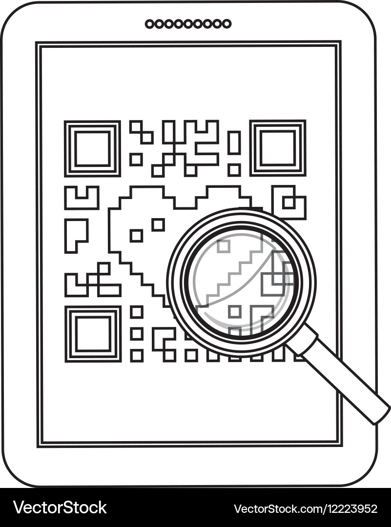 Isolated qr code and tablet design Vector Image