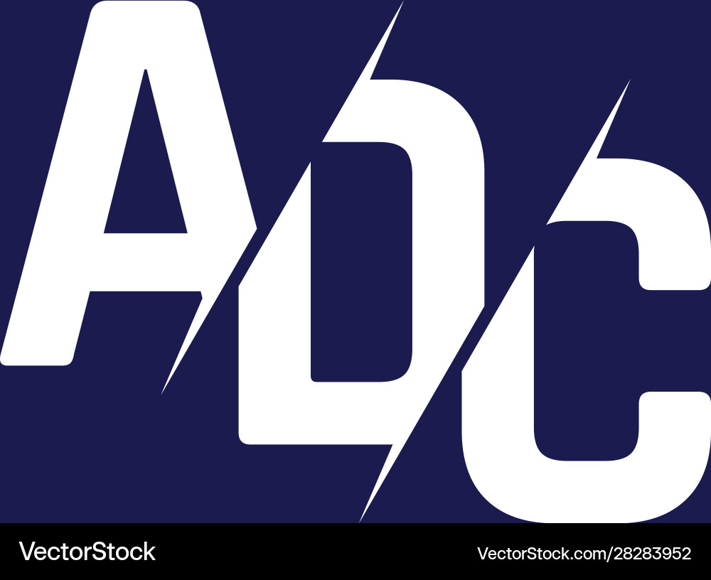 Monogram letters initial logo design adc Vector Image