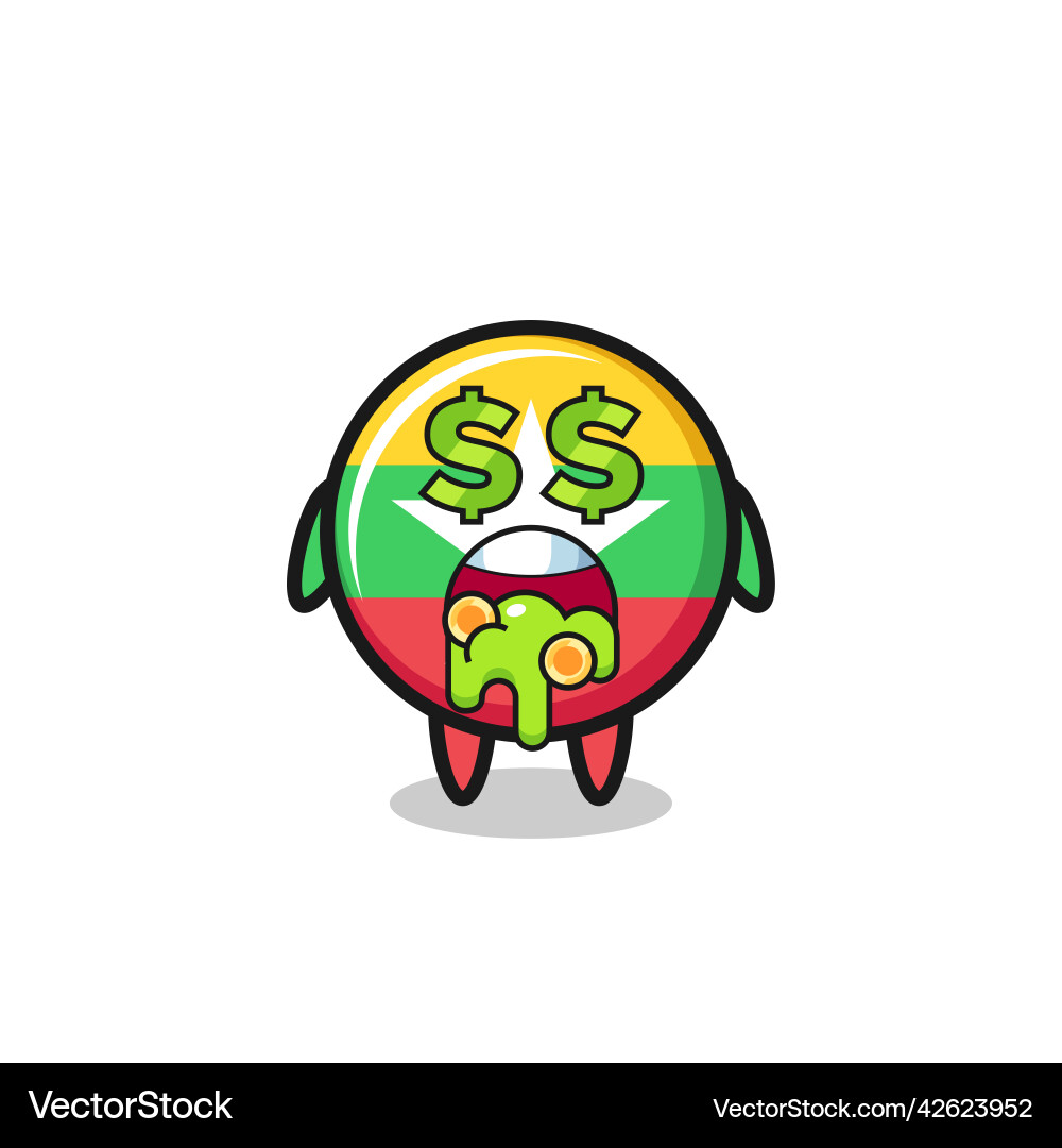 Myanmar flag character with an expression Vector Image