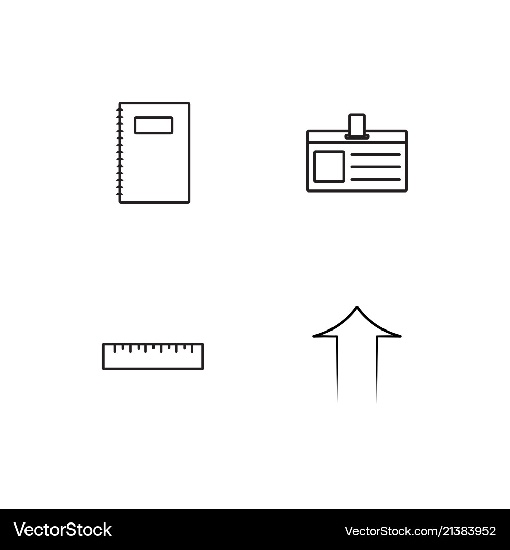 Office linear icons set simple outline Vector Image
