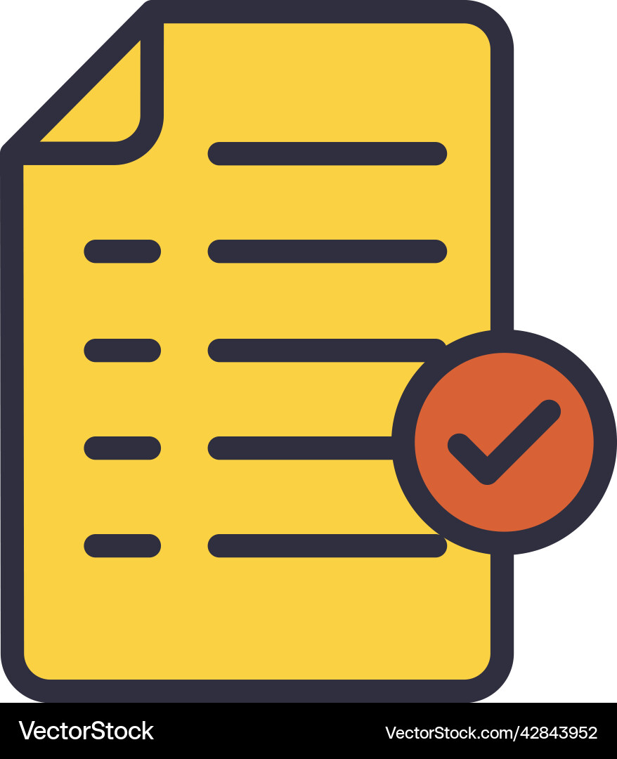 Paper document file icon with ok check mark vector image