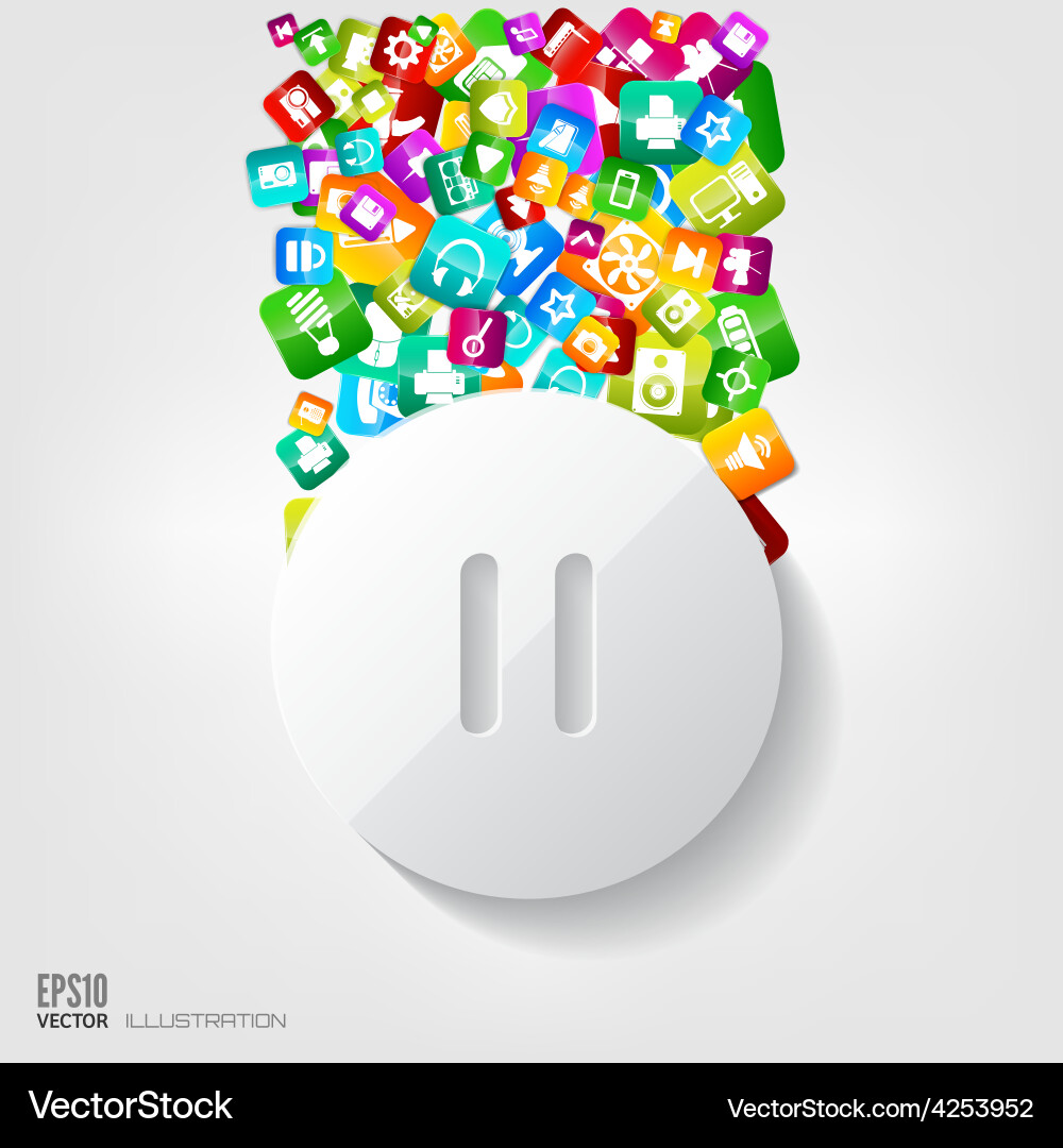 Pause button icon application buttonsocial media vector image