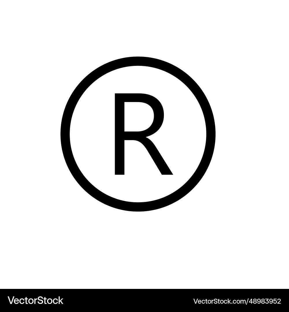 Registered trademark symbol letter r in a circle Registered trademark symbol letter r in a circle vector image