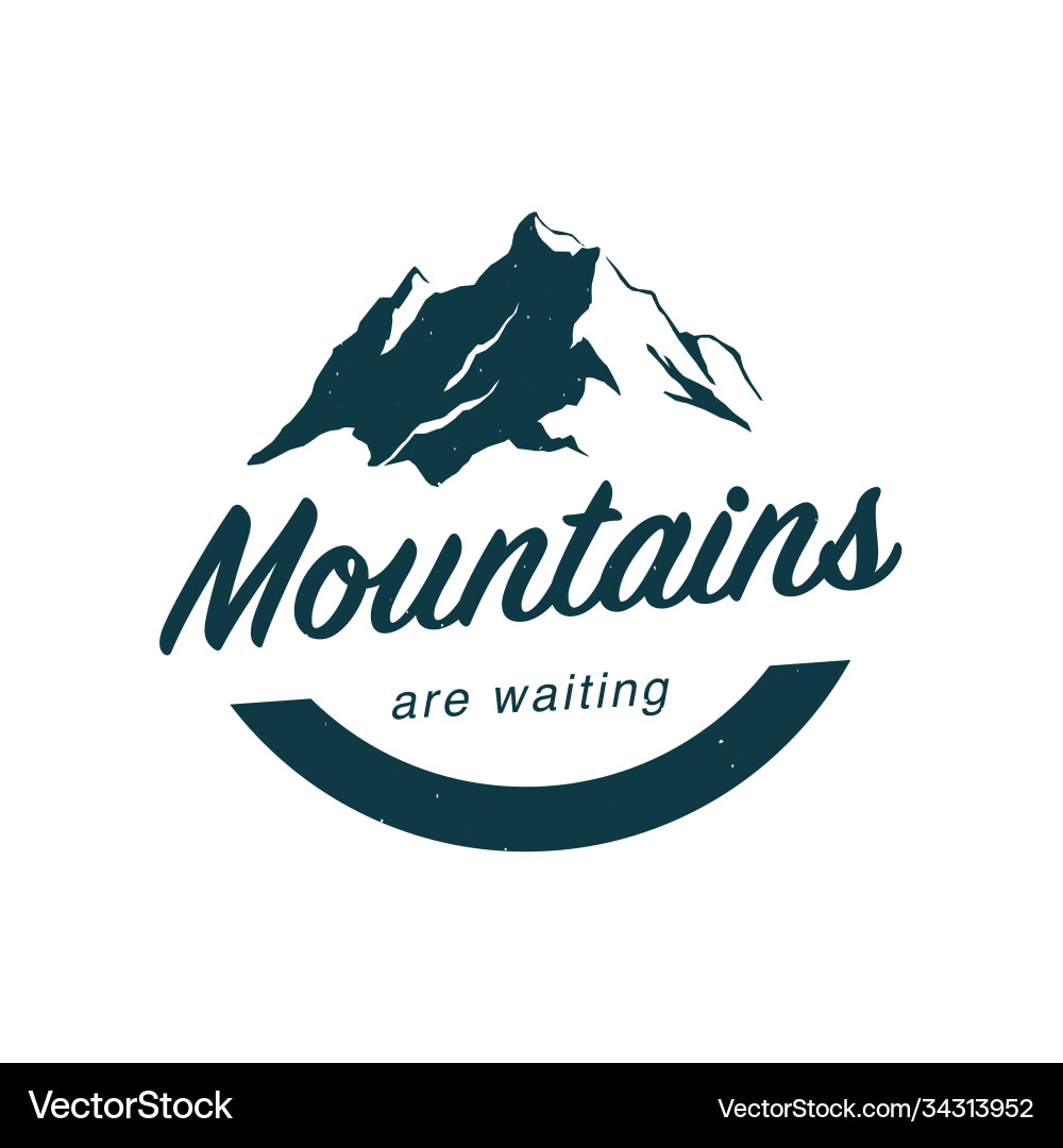 Reise-Logo-Design mit Bergformen Vektorbild