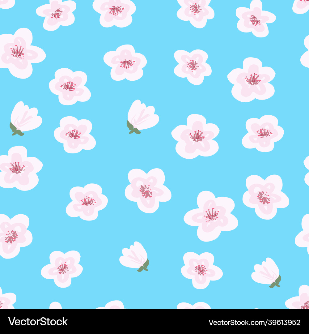 Seamless floral pattern with sakura flowers Seamless floral pattern with sakura flowers vector image