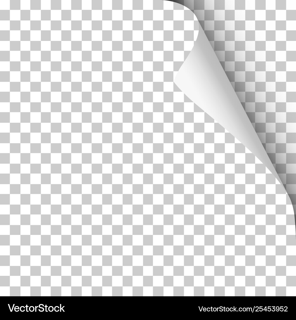 Sheet transparent paper with twisted corner Sheet transparent paper with twisted corner vector image