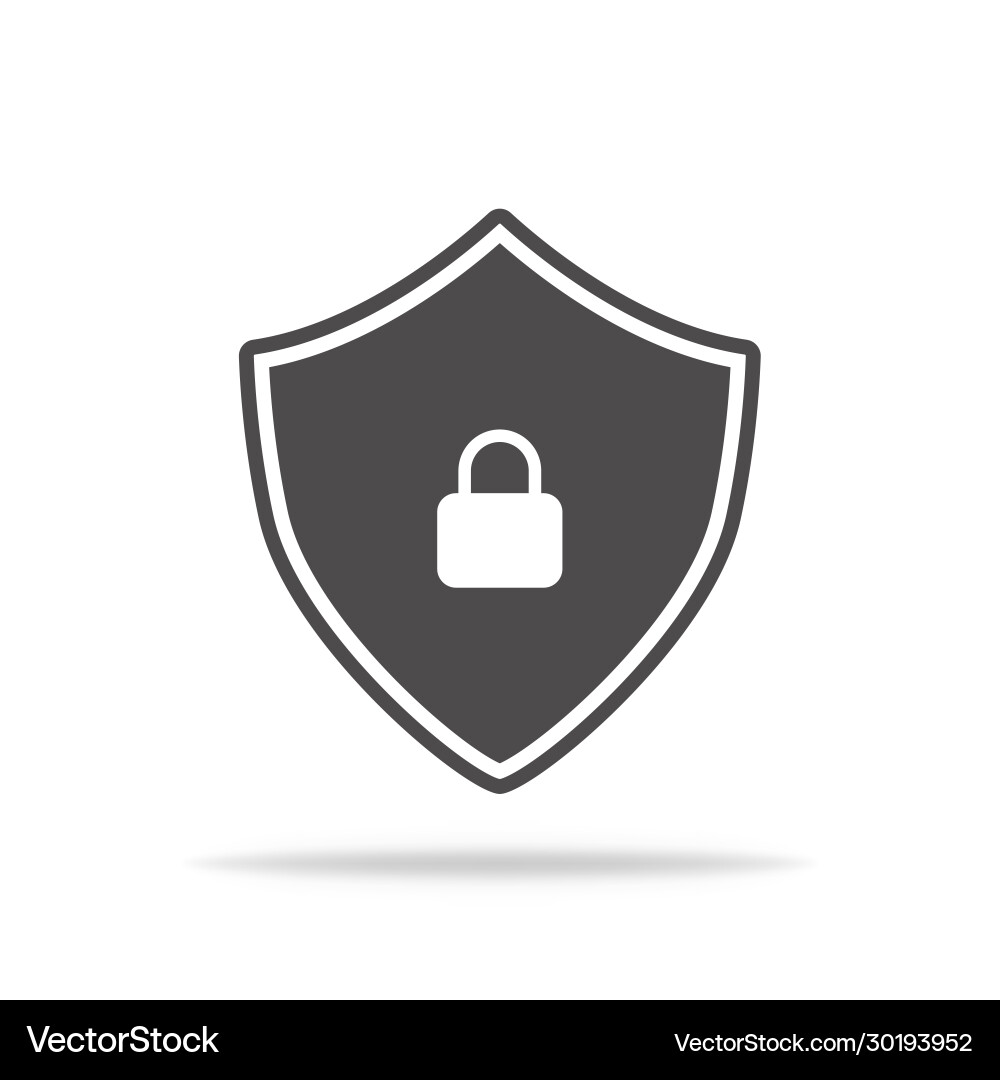 Shield icon with lock protected symbol Vector Image
