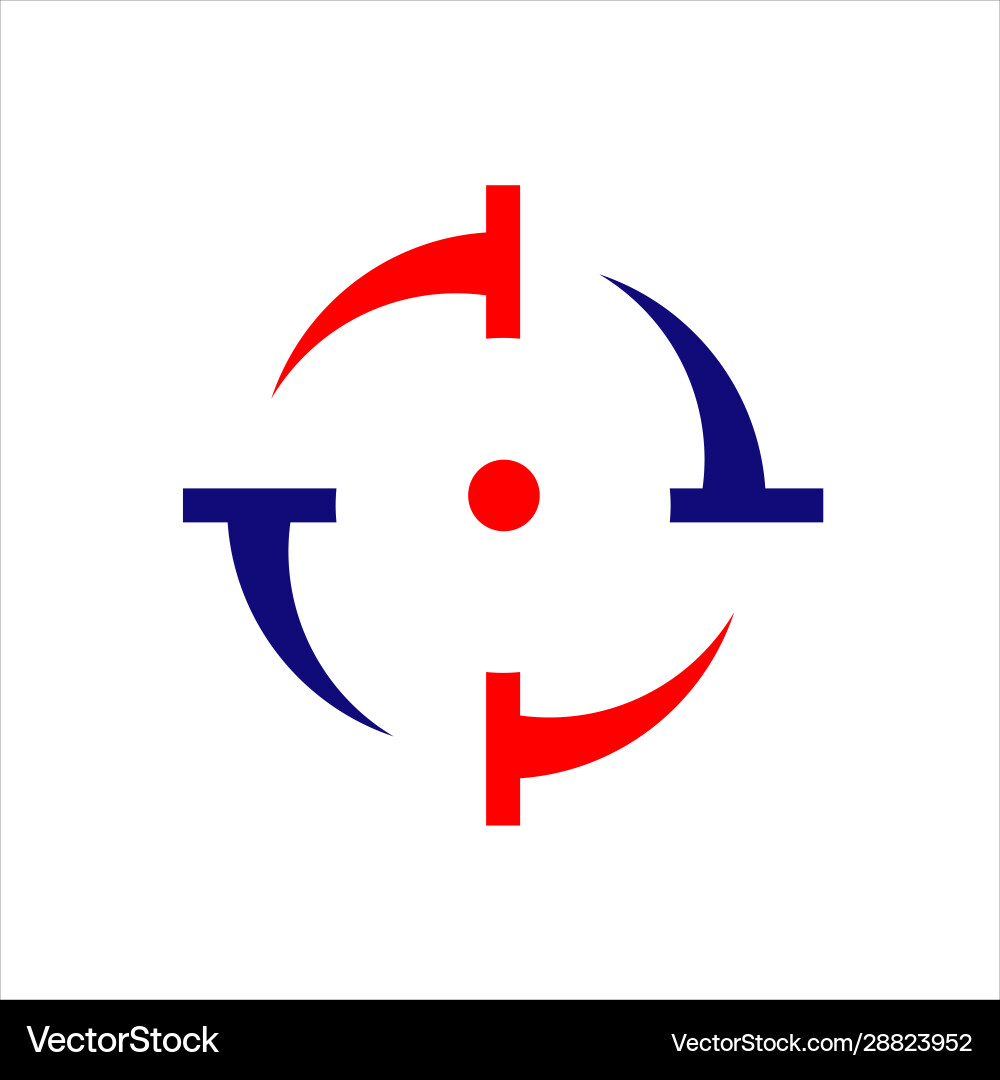 Shooting target logo design icon elements symbol vector image