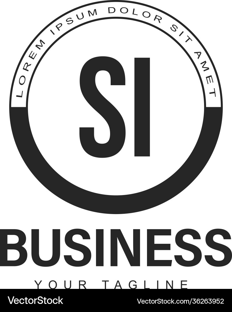Si initial a logo design with abstract style Vector Image