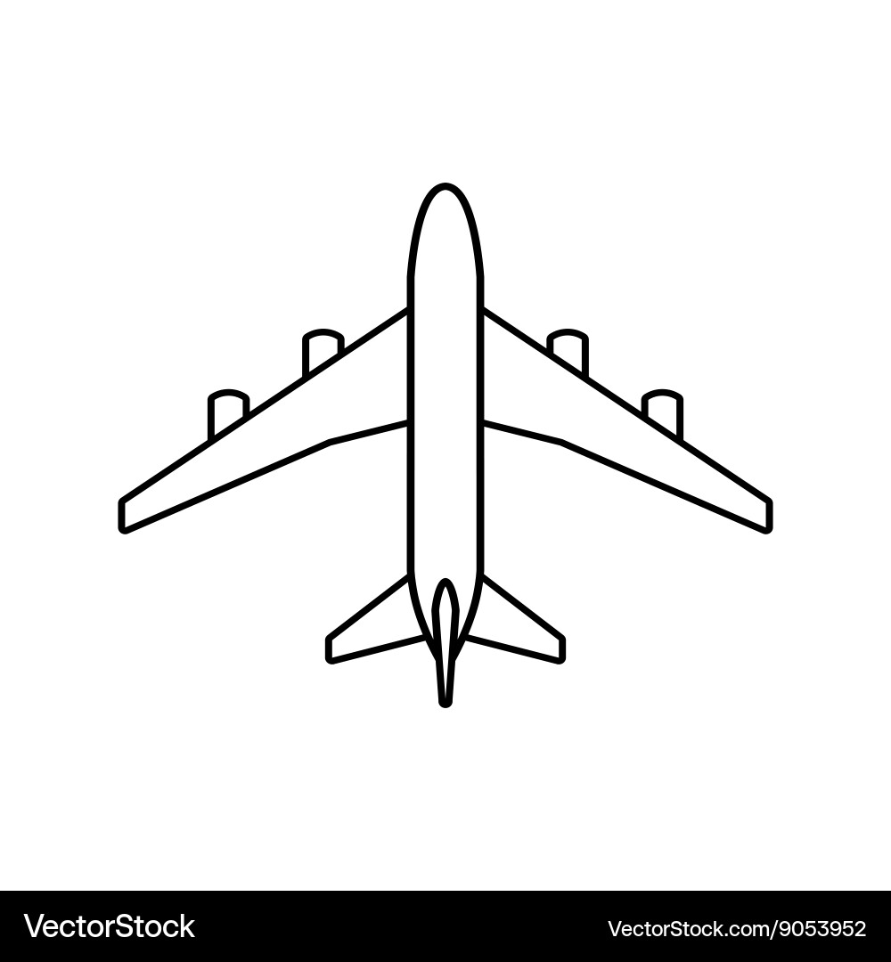 Simple Airplane Outline Icon Royalty Free Vector Image