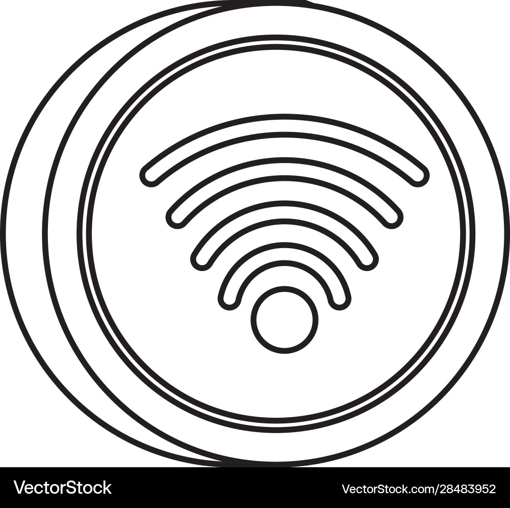 Wifi connection signal button icon Vector Image