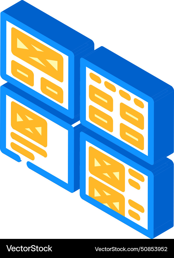 Wireframe ux ui design isometric icon Wireframe ux ui design isometric icon vector image