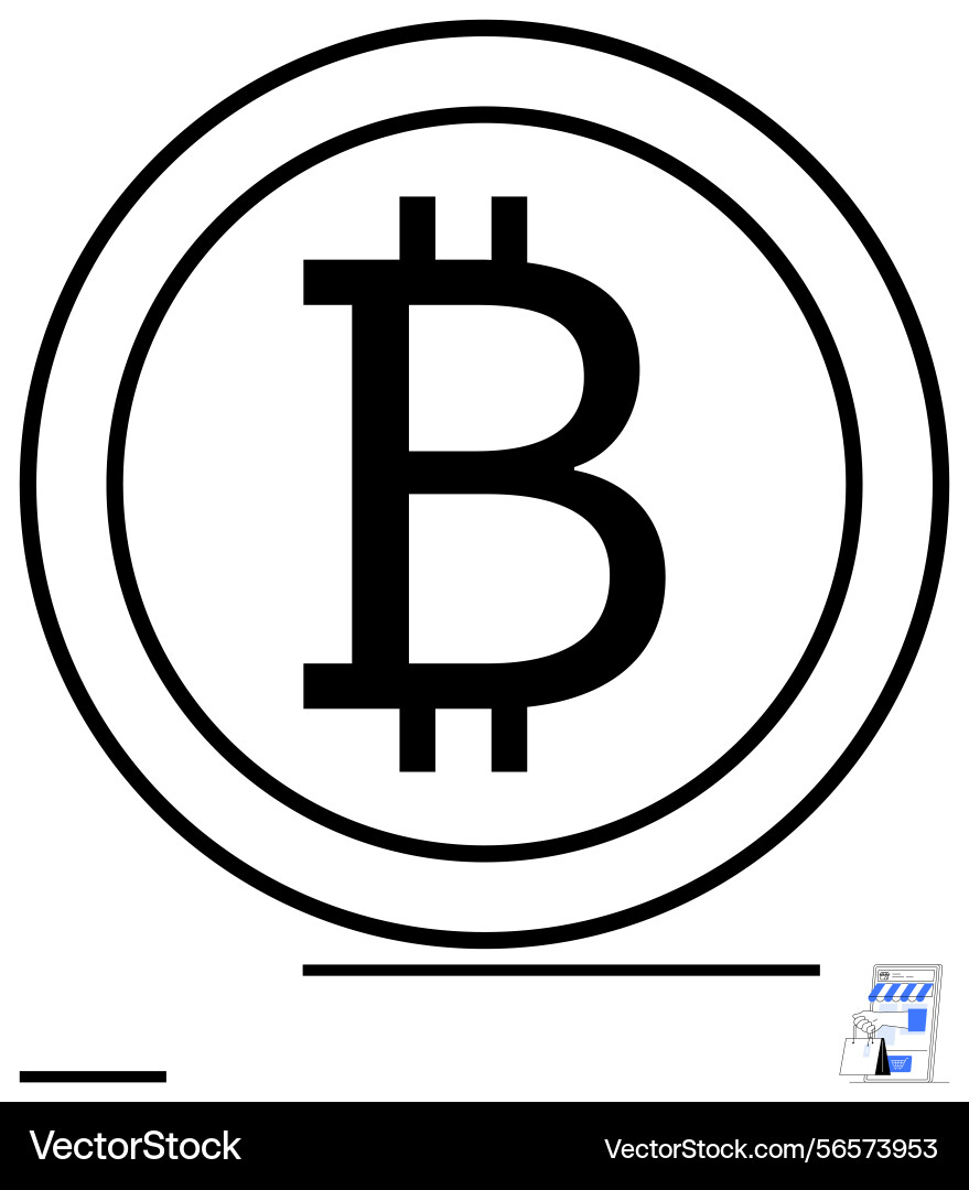 Bitcoin logo within a circular border emphasizing Bitcoin logo within a circular border emphasizing vector image