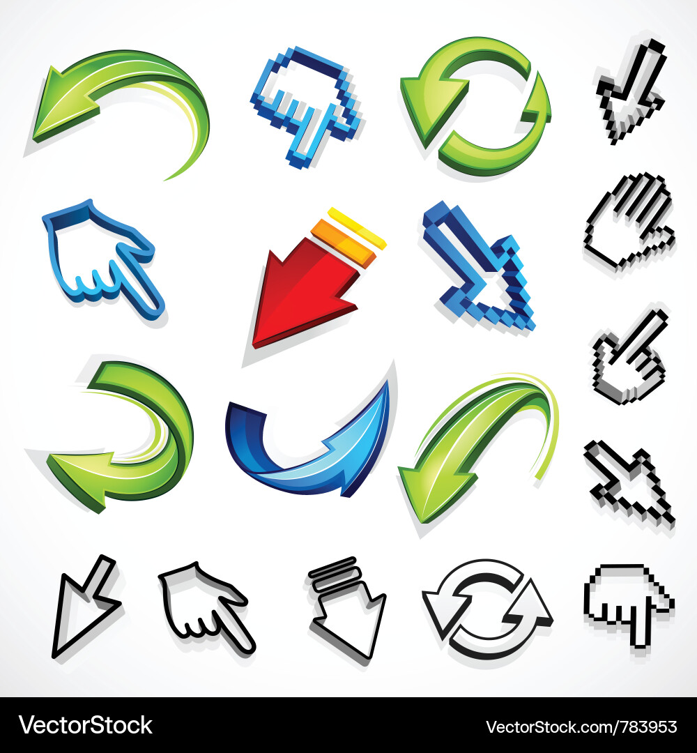 Computer Pointer Icons Set vector image
