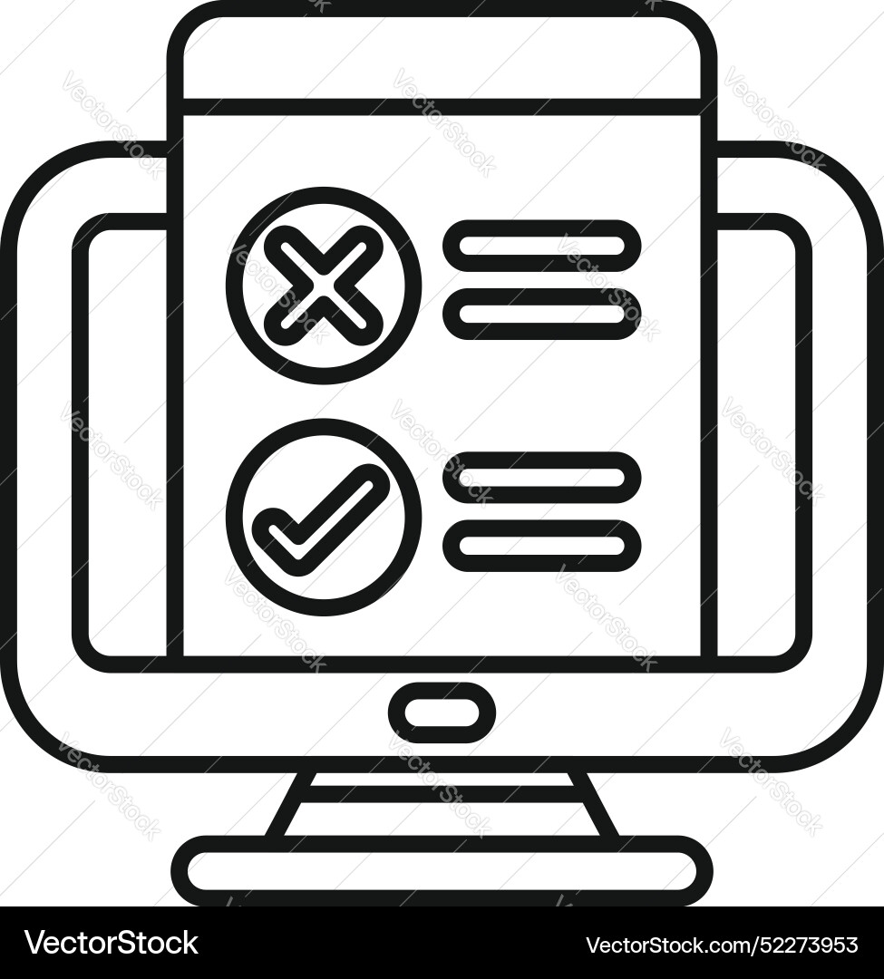 Computer showing online survey with check Computer showing online survey with check vector image