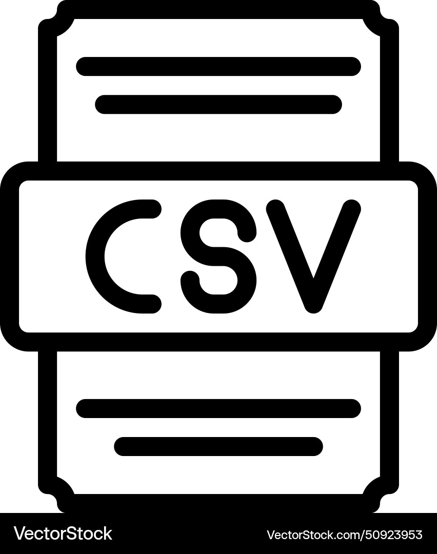 Csv icons file type spreadsheet files document Csv icons file type spreadsheet files document vector image